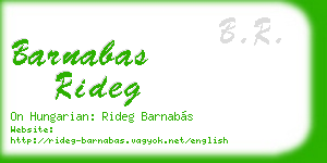 barnabas rideg business card